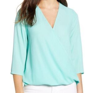 GIBSON LOOK - Surplice Blouson Style Blouse